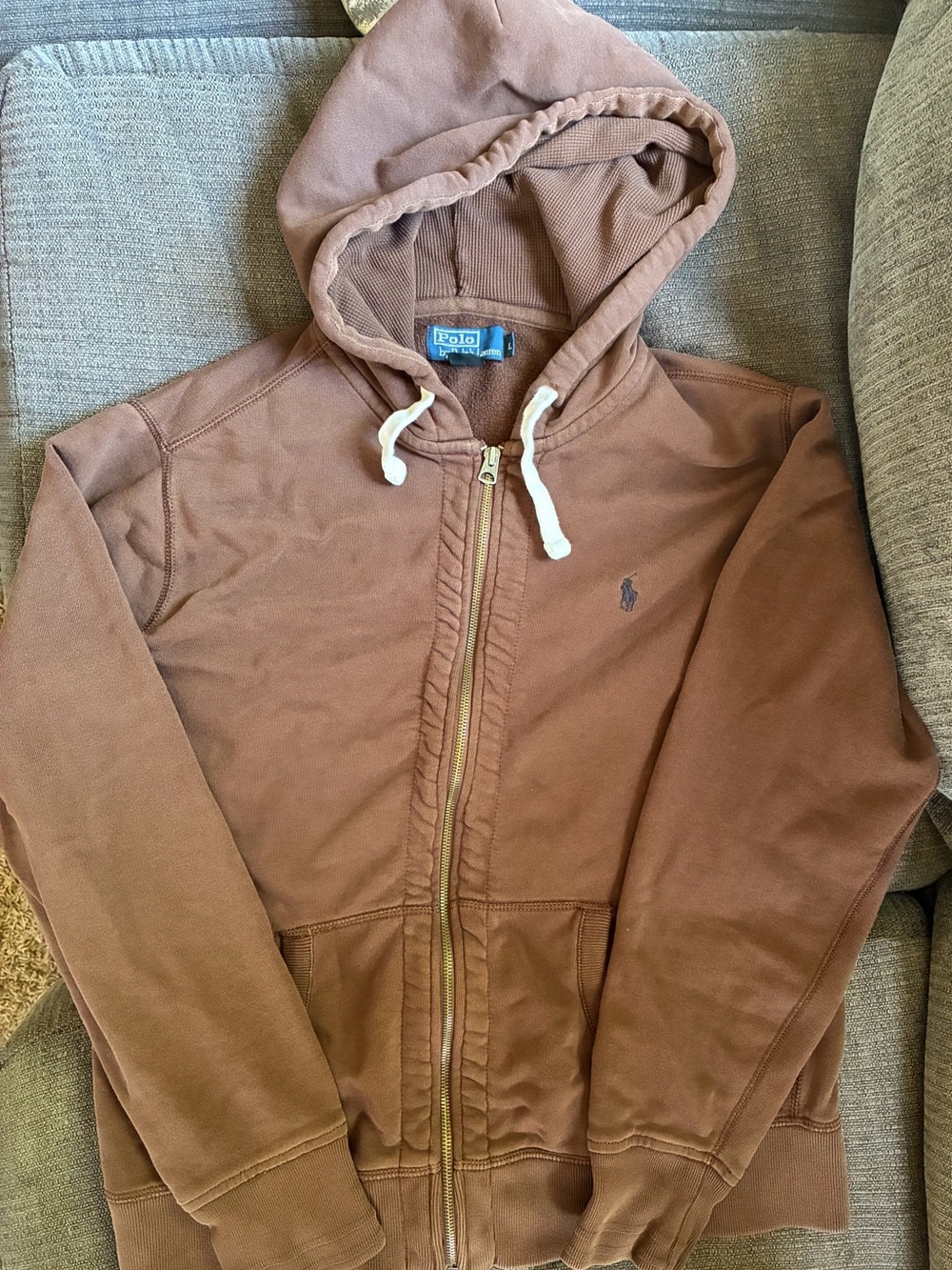Polo by Ralph Lauren Brown Full-Zip Hooded Sweatshirt